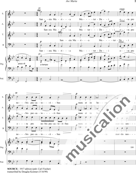 Bonnet, Joseph: Ave Maria - Chor>SATB+Orgel>mPed:3