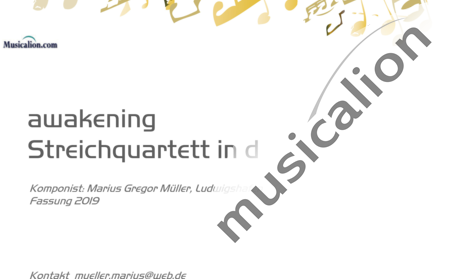 Mueller, Marius Gregor: Streichquartett, Satz III (String quartet, 3rd movement) - Violín 2+Viola+Violoncello:1