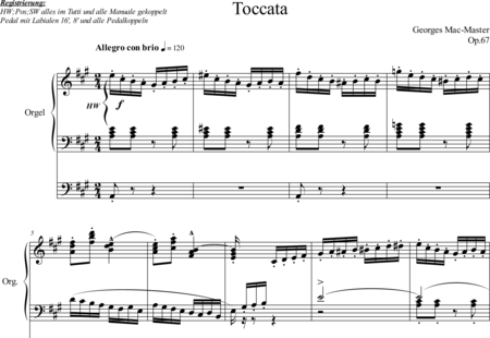 Mac- Master, Georges: Toccata A-Dur - Orgel>mPed:0