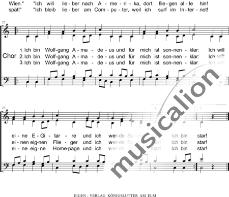 Auerswald, Eberhard: Ich bin Mozart - Chor>SATB+Klavier:1