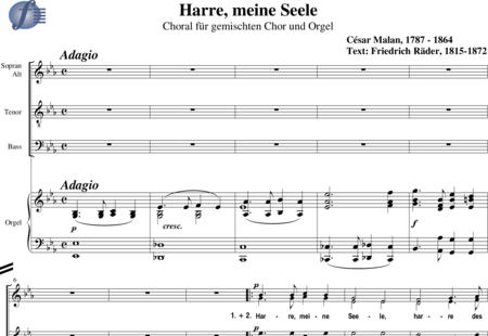 Malan, César: Harre, meine Seele (Choral) - Chor>SATB+Orgel:0