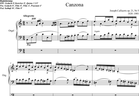Callaerts, Joseph: Canzona - Organ>wped:0