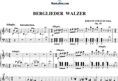 Strauss, Johann: Mountain Song Waltz - Piano:0