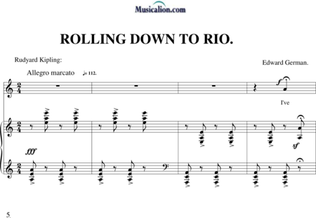 German, Edward: Rolling Down To Rio - Solo>Ten+Klavier:0