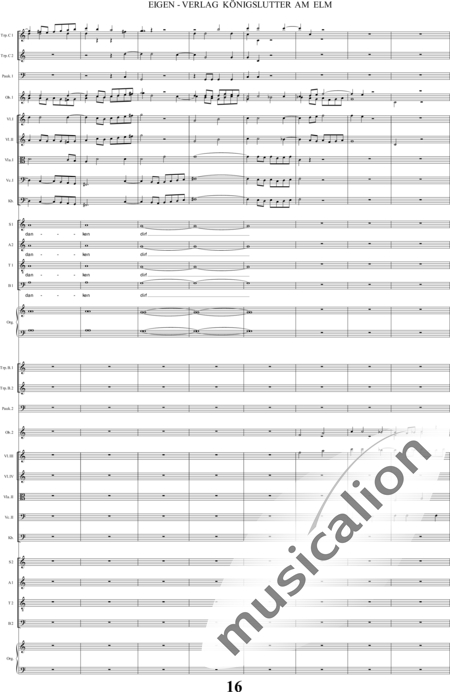 Bach, Carl Philipp Emanuel: Santo - Solo>alto+Coro>SSAATTBB+Ob2+Trp6+Tp2+Org2+[Vl4+Vla2+Vc2+Cb2]:16