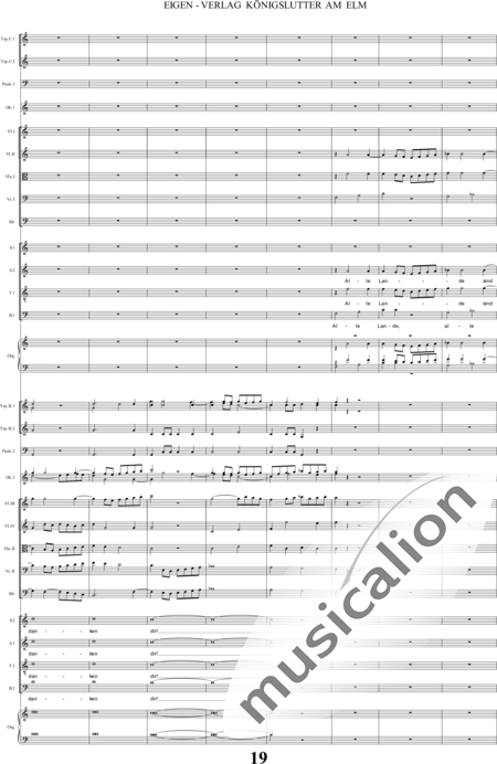 Bach, Carl Philipp Emanuel: Santo - Solo>alto+Coro>SSAATTBB+Ob2+Trp6+Tp2+Org2+[Vl4+Vla2+Vc2+Cb2]:19