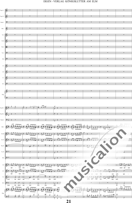 Bach, Carl Philipp Emanuel: Santo - Solo>alto+Coro>SSAATTBB+Ob2+Trp6+Tp2+Org2+[Vl4+Vla2+Vc2+Cb2]:21