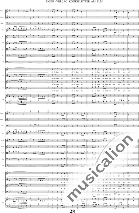 Bach, Carl Philipp Emanuel: Santo - Solo>alto+Coro>SSAATTBB+Ob2+Trp6+Tp2+Org2+[Vl4+Vla2+Vc2+Cb2]:28