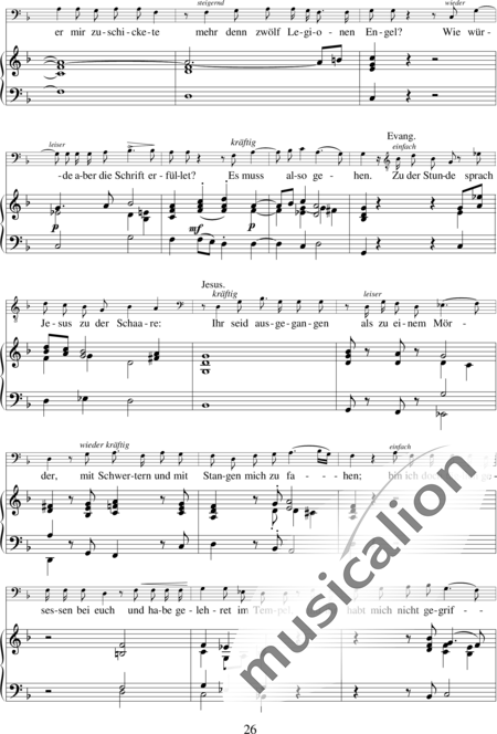 Schütz, Heinrich: Matthäuspassion - Solo>Sop/Ten/Bass+Chor>SATB+[OrgmP+Kl]:26