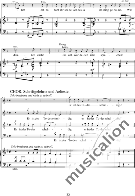 Schütz, Heinrich: Matthäuspassion - Solo>Sop/Ten/Bass+Chor>SATB+[OrgmP+Kl]:32