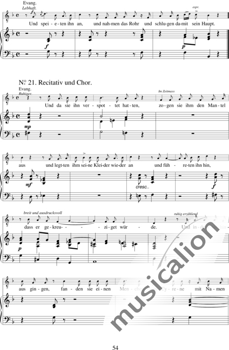 Schütz, Heinrich: Matthäuspassion - Solo>Sop/Ten/Bass+Chor>SATB+[OrgmP+Kl]:54