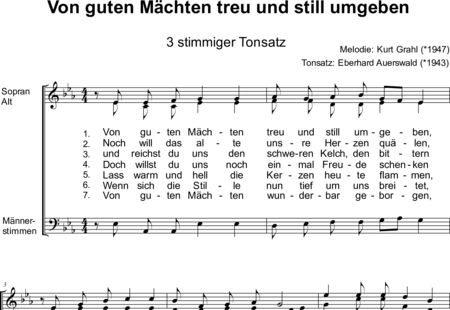 Auerswald, Eberhard: Von guten Mächten EG 65 4. 3-part Mixed Choir - Choir>SATB:0