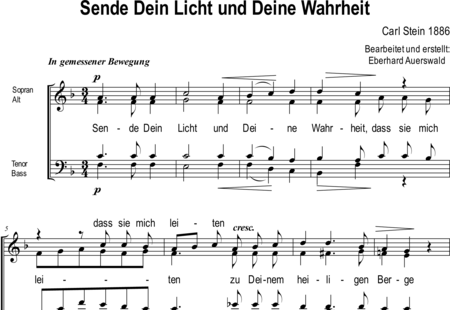 Stein, Carl : Sende Dein Licht und Deine Wahrheit - Choir>SATB:0