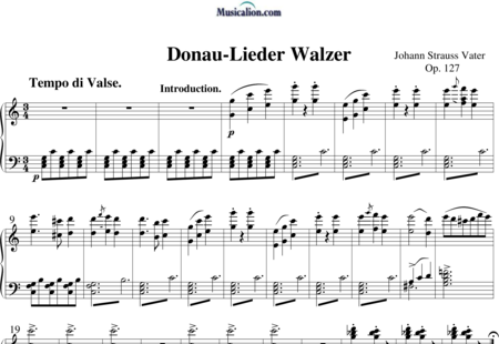 Strauss, Johann (Vater): Donau-Lieder Walzer (Waltz) - Piano:0