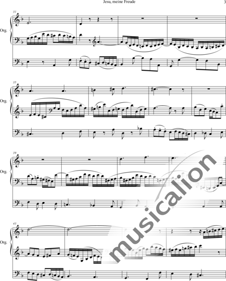 Richter, Ernst Friedrich Eduard: Choralbearbeitung Jesu, meine Freude - Orgel>mPed:3
