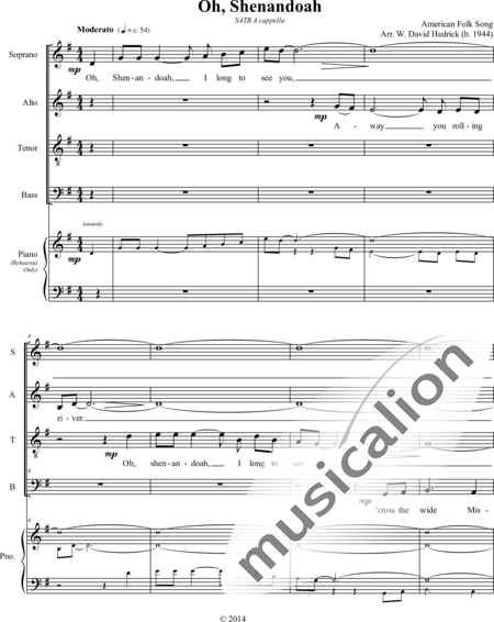 Hedrick, William: Shenandoah - Coro>SATB:2