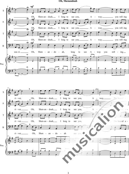 Hedrick, William: Shenandoah - Coro>SATB:3