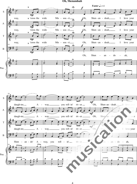 Hedrick, William: Shenandoah - Coro>SATB:4