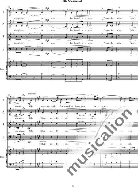 Hedrick, William: Shenandoah - Coro>SATB:5