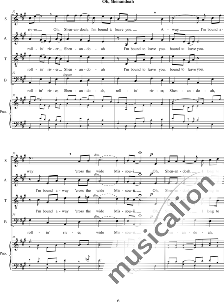 Hedrick, William: Shenandoah - Coro>SATB:6