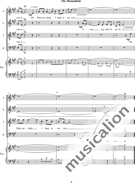 Hedrick, William: Shenandoah - Coro>SATB:8