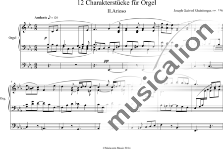 Rheinberger, Josef Gabriel: 12 Character Pieces for Organ (II. Arioso) - Organ>wped:0