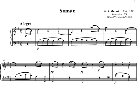 Mozart, Wolfgang Amadeus: Sonata in G Major, 1st mvt - Piano:0