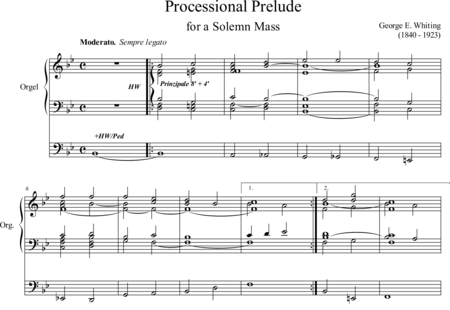 Whiting, George E.: Processional Prelude for a Solemn Mass - Orgel>mPed:0