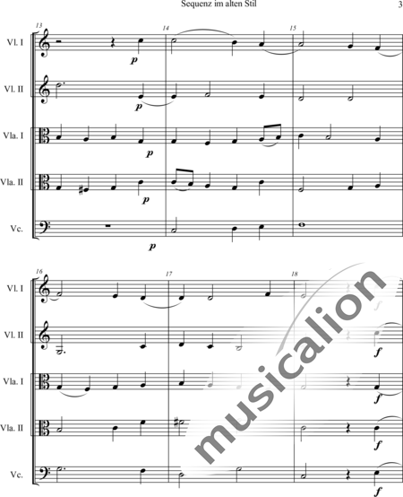 Schaepers, Felix: Sequenz im alten Stil -  for String Quintet - Violín 2+[Vla2+Vc]:3