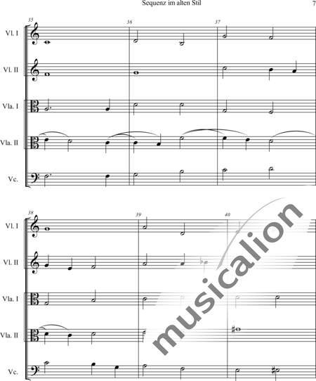 Schaepers, Felix: Sequenz im alten Stil -  for String Quintet - Violín 2+[Vla2+Vc]:7