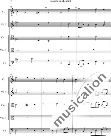 Schaepers, Felix: Sequenz im alten Stil -  for String Quintet - Violín 2+[Vla2+Vc]:10