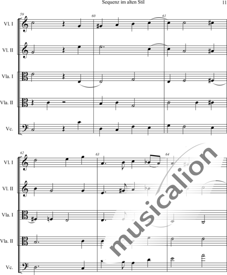 Schaepers, Felix: Sequenz im alten Stil -  for String Quintet - Violín 2+[Vla2+Vc]:11