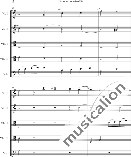 Schaepers, Felix: Sequenz im alten Stil -  for String Quintet - Violín 2+[Vla2+Vc]:12
