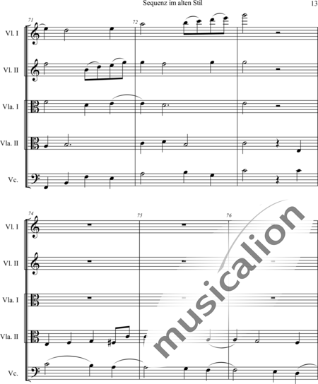 Schaepers, Felix: Sequenz im alten Stil -  for String Quintet - Violín 2+[Vla2+Vc]:13