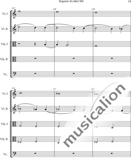 Schaepers, Felix: Sequenz im alten Stil -  for String Quintet - Violín 2+[Vla2+Vc]:19