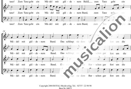 Schmid, Albert: Zum Tanze, da geht ein Mädel - Chor>SATB:1