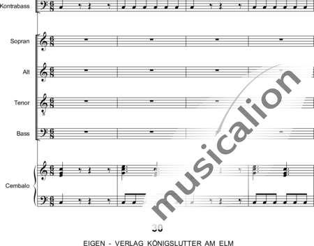 Graupner , Johann Christoph : Singet dem Herrn ein neues Lied: 5. Satz - Chor>SATB+[Fl2+Ob2]+Cem+[Vl2+Vla+Vc+Kb]:1