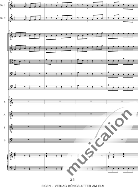 Graupner , Johann Christoph : Singet dem Herrn ein neues Lied: 5. Satz - Chor>SATB+[Fl2+Ob2]+Cem+[Vl2+Vla+Vc+Kb]:2
