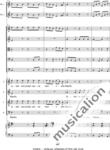 Graupner , Johann Christoph : Singet dem Herrn ein neues Lied: 5. Satz - Chor>SATB+[Fl2+Ob2]+Cem+[Vl2+Vla+Vc+Kb]:8