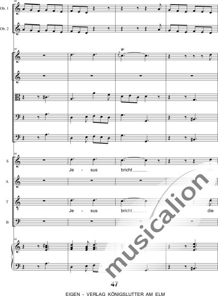 Graupner , Johann Christoph : Singet dem Herrn ein neues Lied: 5. Satz - Chor>SATB+[Fl2+Ob2]+Cem+[Vl2+Vla+Vc+Kb]:18