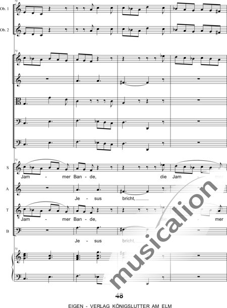 Graupner , Johann Christoph : Singet dem Herrn ein neues Lied: 5. Satz - Chor>SATB+[Fl2+Ob2]+Cem+[Vl2+Vla+Vc+Kb]:19