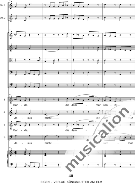 Graupner , Johann Christoph : Singet dem Herrn ein neues Lied: 5. Satz - Chor>SATB+[Fl2+Ob2]+Cem+[Vl2+Vla+Vc+Kb]:20