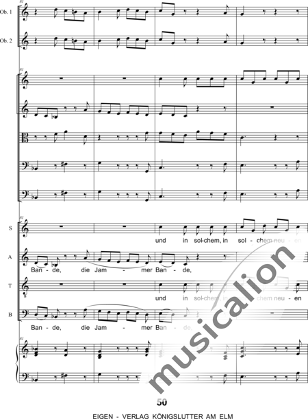 Graupner , Johann Christoph : Singet dem Herrn ein neues Lied: 5. Satz - Chor>SATB+[Fl2+Ob2]+Cem+[Vl2+Vla+Vc+Kb]:21