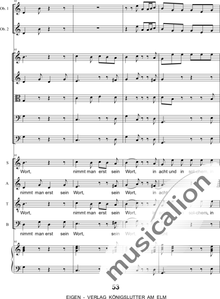 Graupner , Johann Christoph : Singet dem Herrn ein neues Lied: 5. Satz - Chor>SATB+[Fl2+Ob2]+Cem+[Vl2+Vla+Vc+Kb]:24