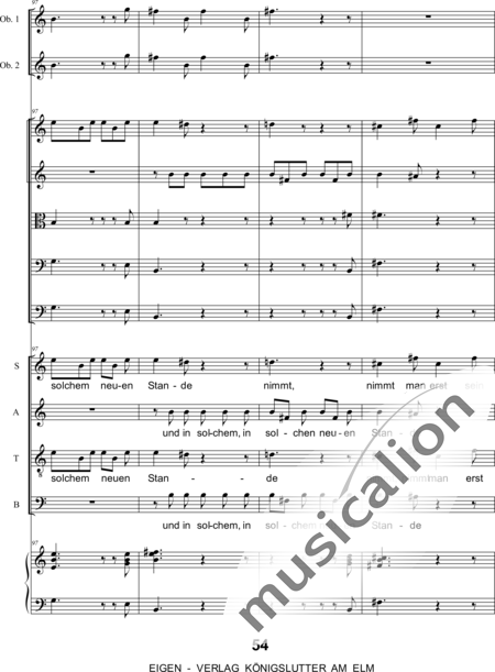 Graupner , Johann Christoph : Singet dem Herrn ein neues Lied: 5. Satz - Chor>SATB+[Fl2+Ob2]+Cem+[Vl2+Vla+Vc+Kb]:25