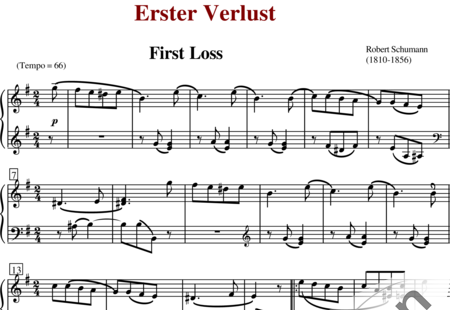 Schumann, Robert: Erster Verlust - Klavier:0