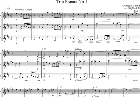 Corelli, Arcangelo: Trio Sonata No 1 - Recorder 3:0