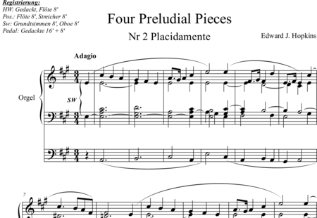Hopkins, Edward John: Four Preludial Pieces Nr. 2 Calming - Órgano>cPed:0