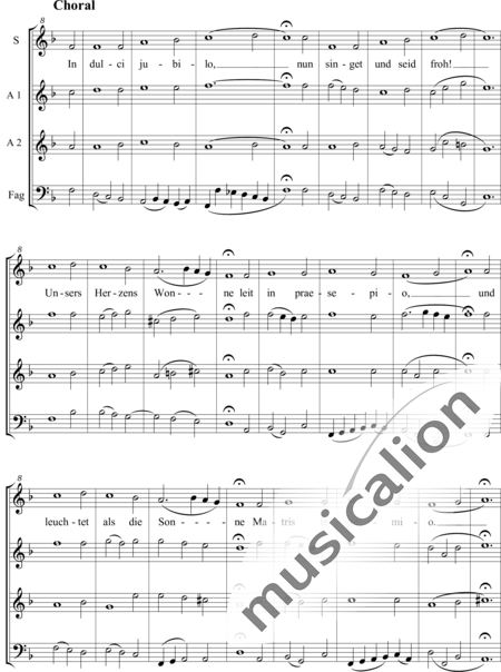 Bach, Johann Sebastian: In dulci jubilo (arreglo) - Flauta dulce 3+Fagot:4