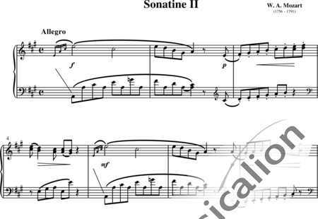 Mozart, Wolfgang Amadeus: Viennese Sonatina No. 2 - Piano:0